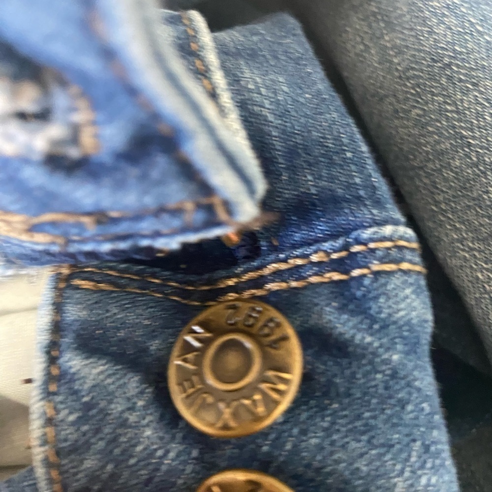 Wax Jeans size 26 Indigo Denim double button $40 - Picture 3 of 10
